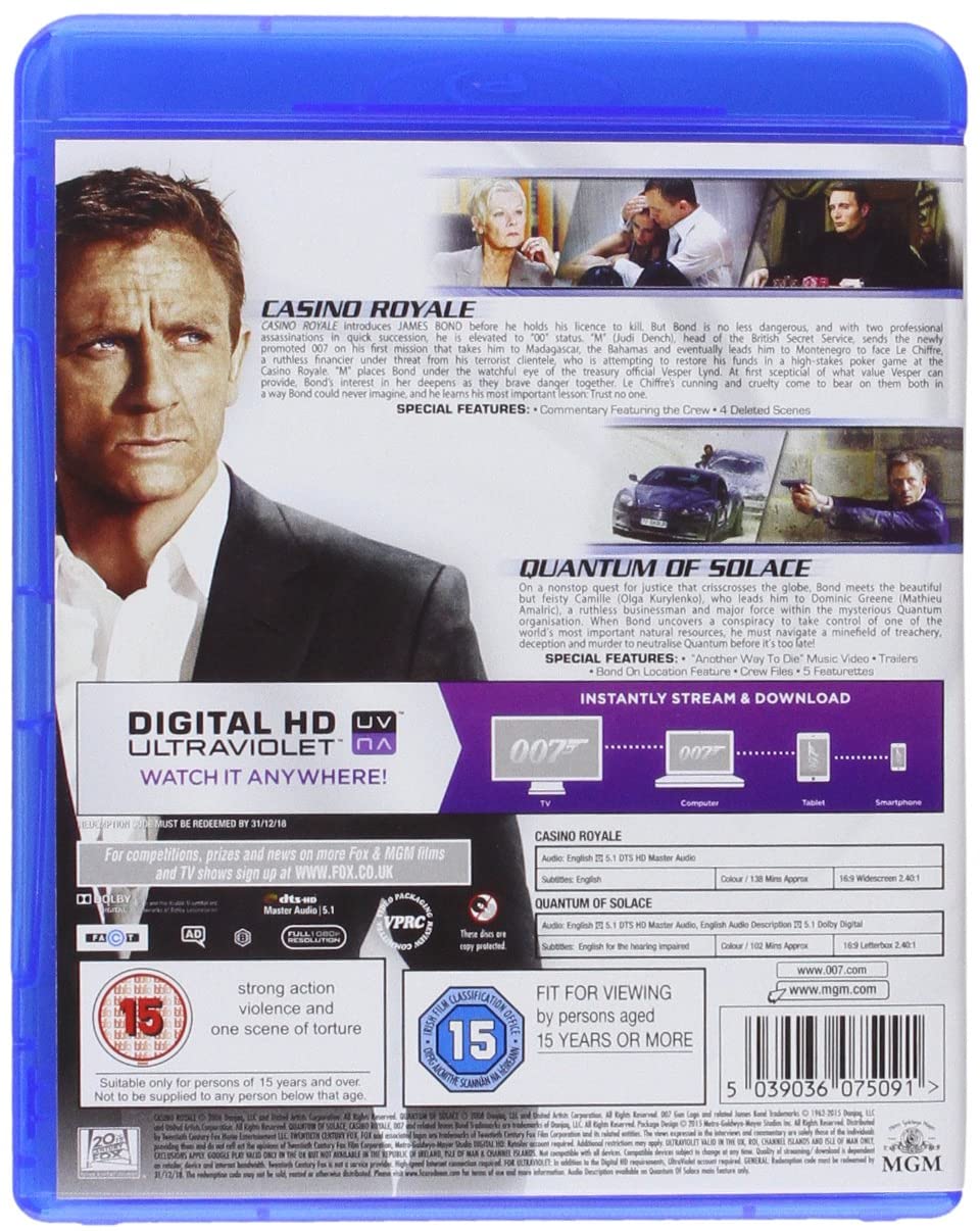 James Bond: Casino Royale/Quantum of Solace [2008] [2006] - Action/Adventure [Blu-ray]