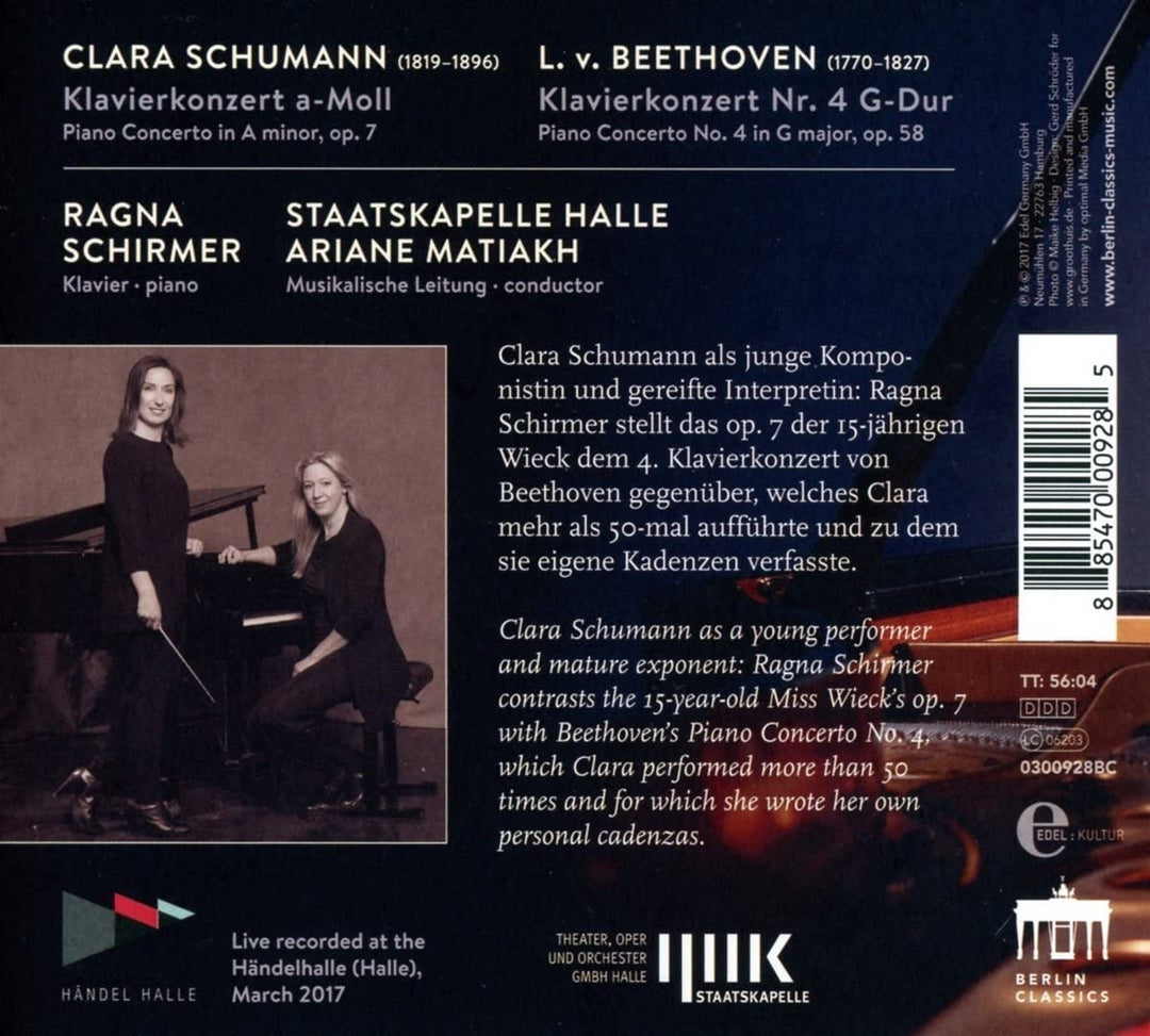 Clara - Music by Clara Schumann, including Piano Concerto [Audio CD]