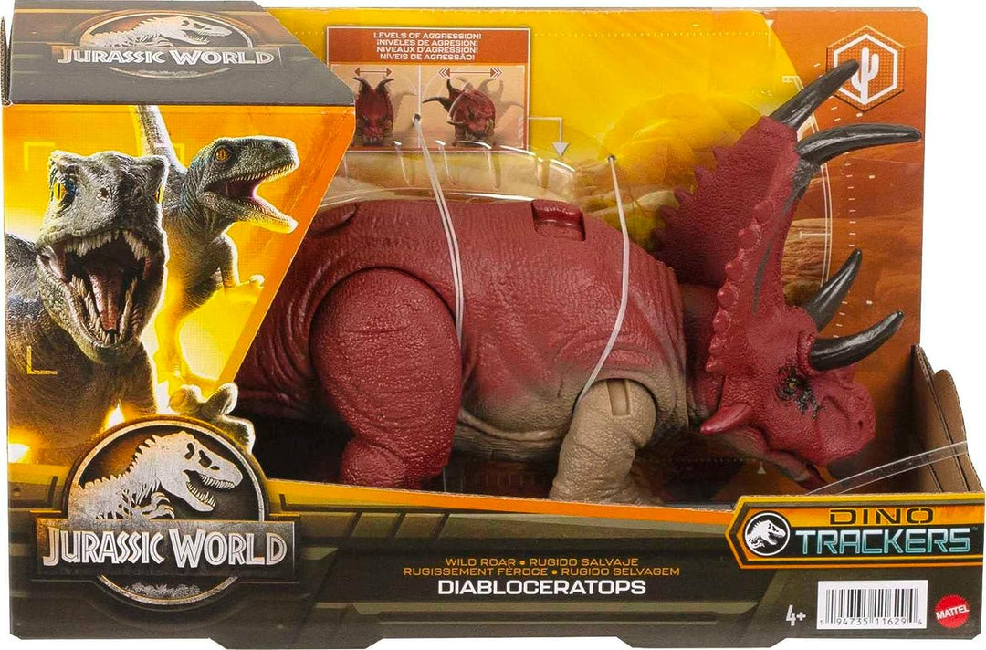 Jurassic World Dominion Dinosaur Figure Diabloceratops Wild Roar with Sound & Attack Action