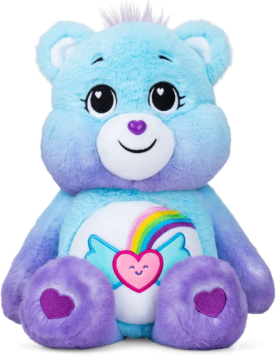 Care Bears Dream Bright Bear, 35 cm großes Plüschtier – optimistischer Charakter mit Heartwings-Abzeichen