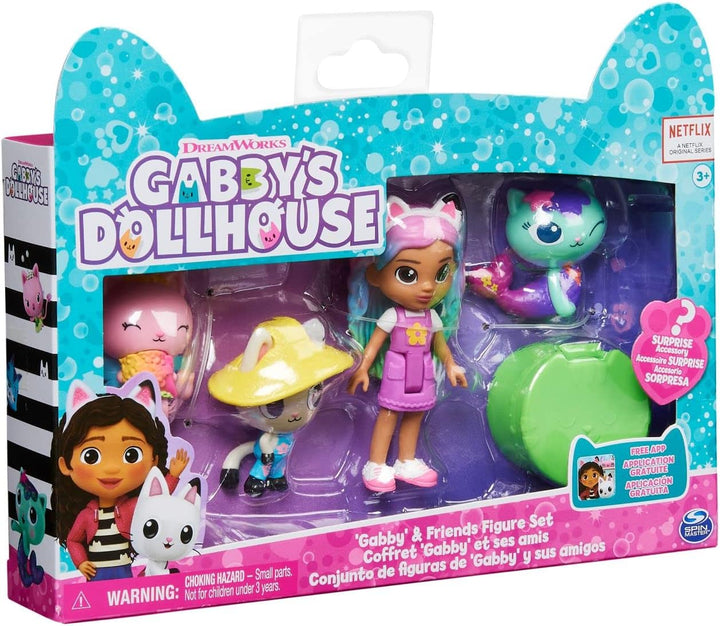 Gabby's Dollhouse 6065350 Friends Set with Rainbow Gabby Doll, Figures and Surprise Accessory Kids’ Toys