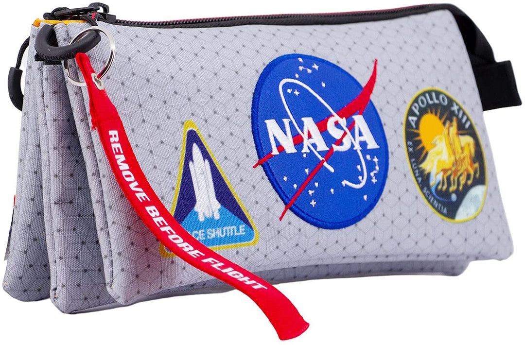 NASA Houston-Triple HS Pencil Case, Grey