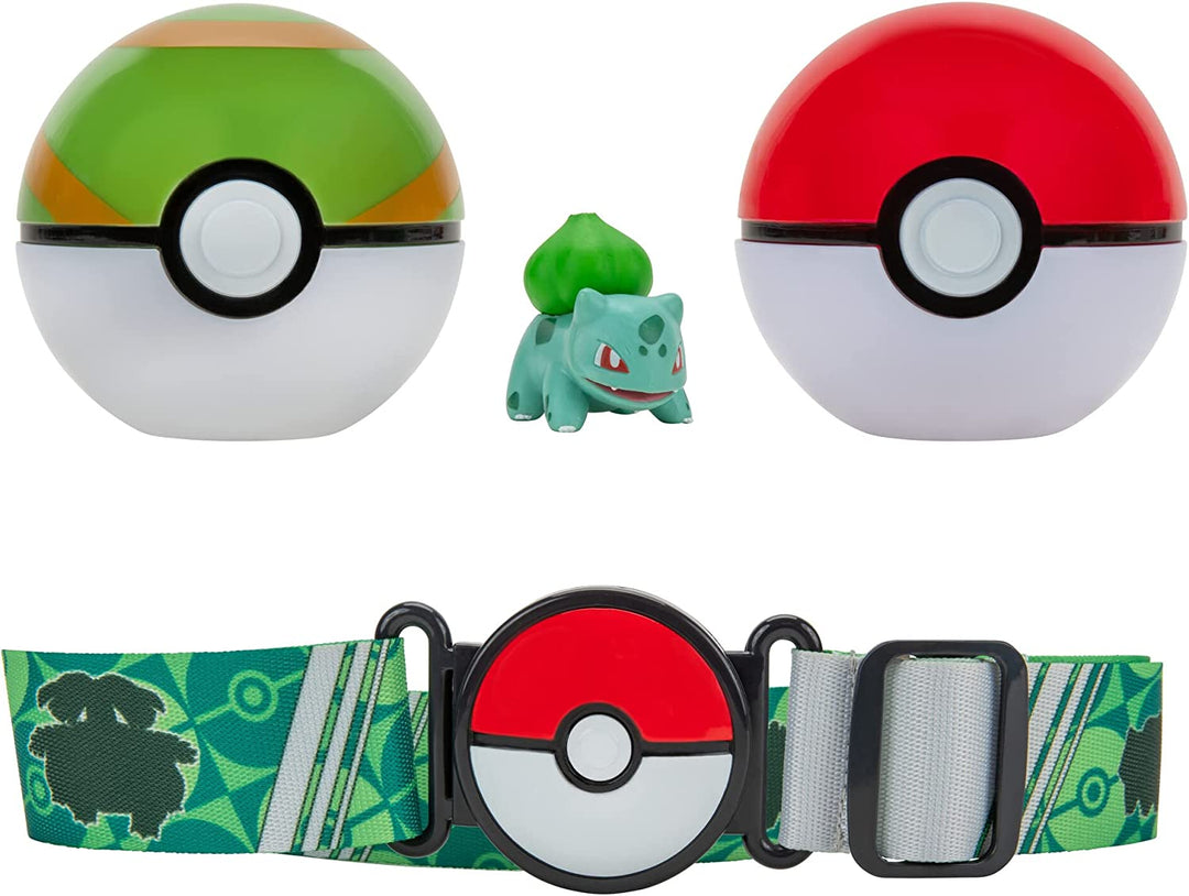 Pokemon Clip 'N' Go Poke Ball Belt Set (Poke Ball, Nest Ball, and Bulbasaur #1)