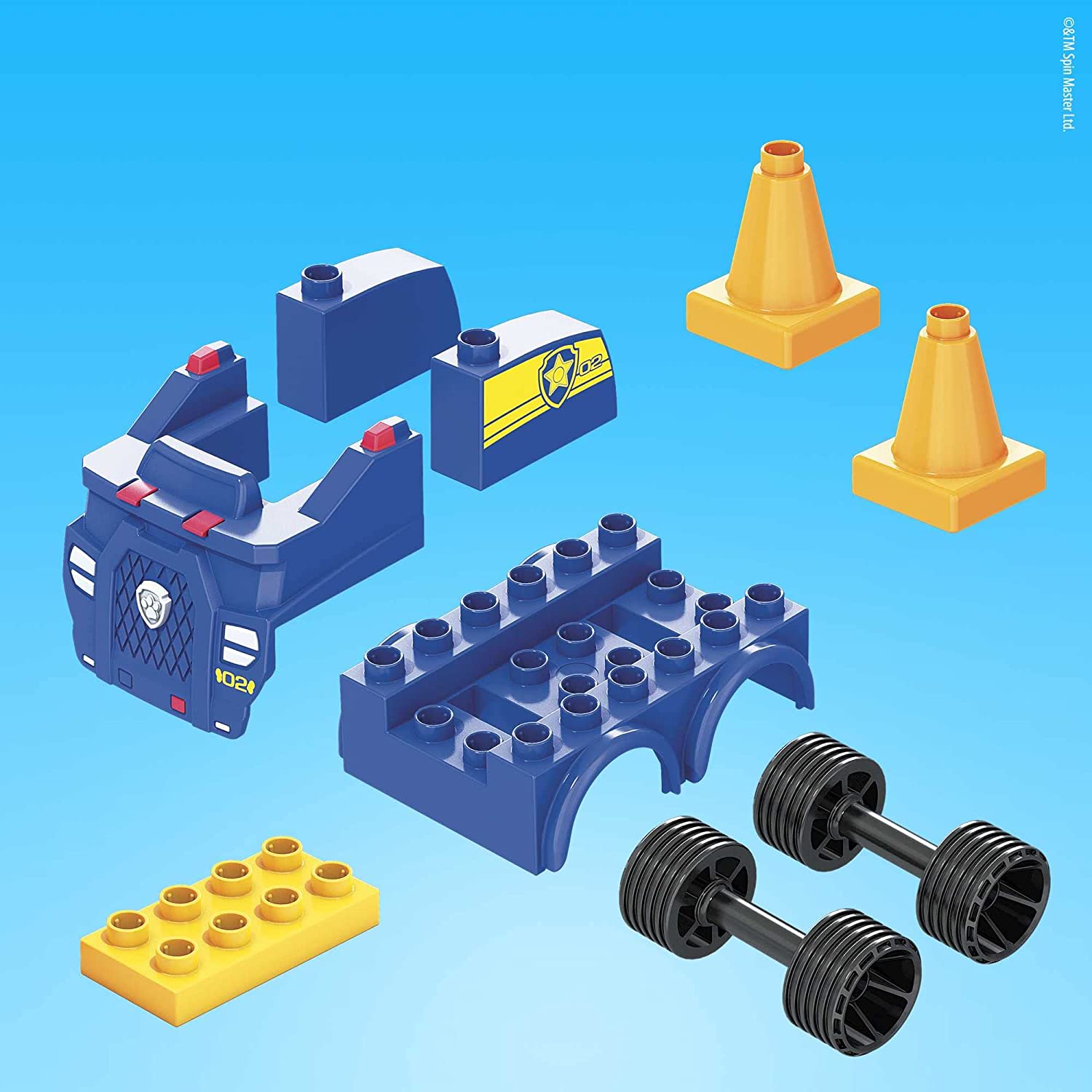 Mega Bloks PAW Patrol Chase's Police Car Building Set - 9-Piece Buildable Vehicle with Articulated Figure 6