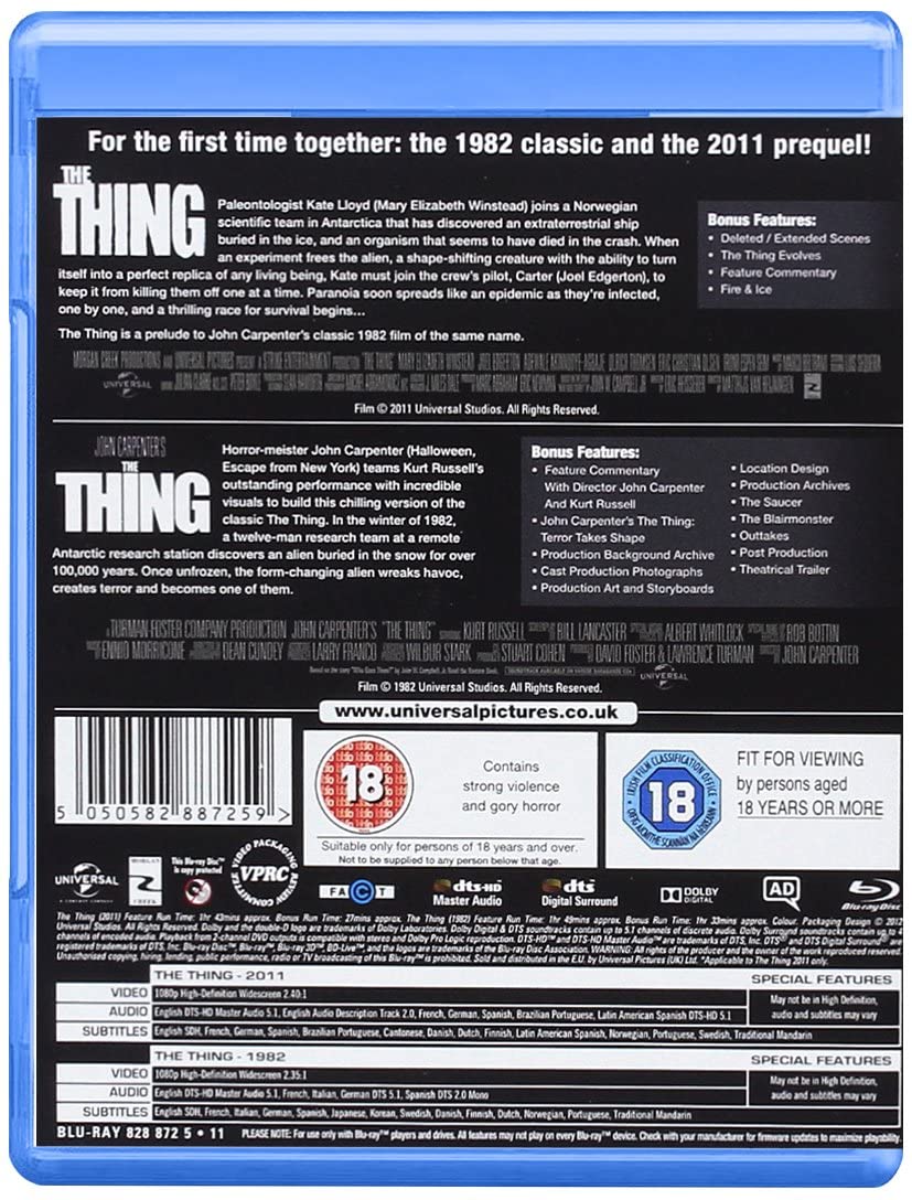The Thing (1982) & The Thing Prequel (2011) - Blu-ray Double Pack 3