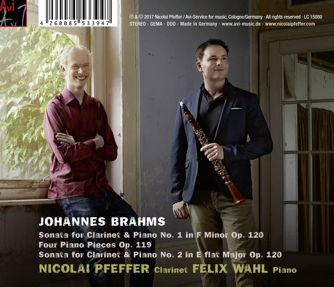 Nicolai Pfeffer & Felix Wahl - Brahms: Clarinet Sonatas Op.120; Piano Pieces Op. 119 [Audio CD]