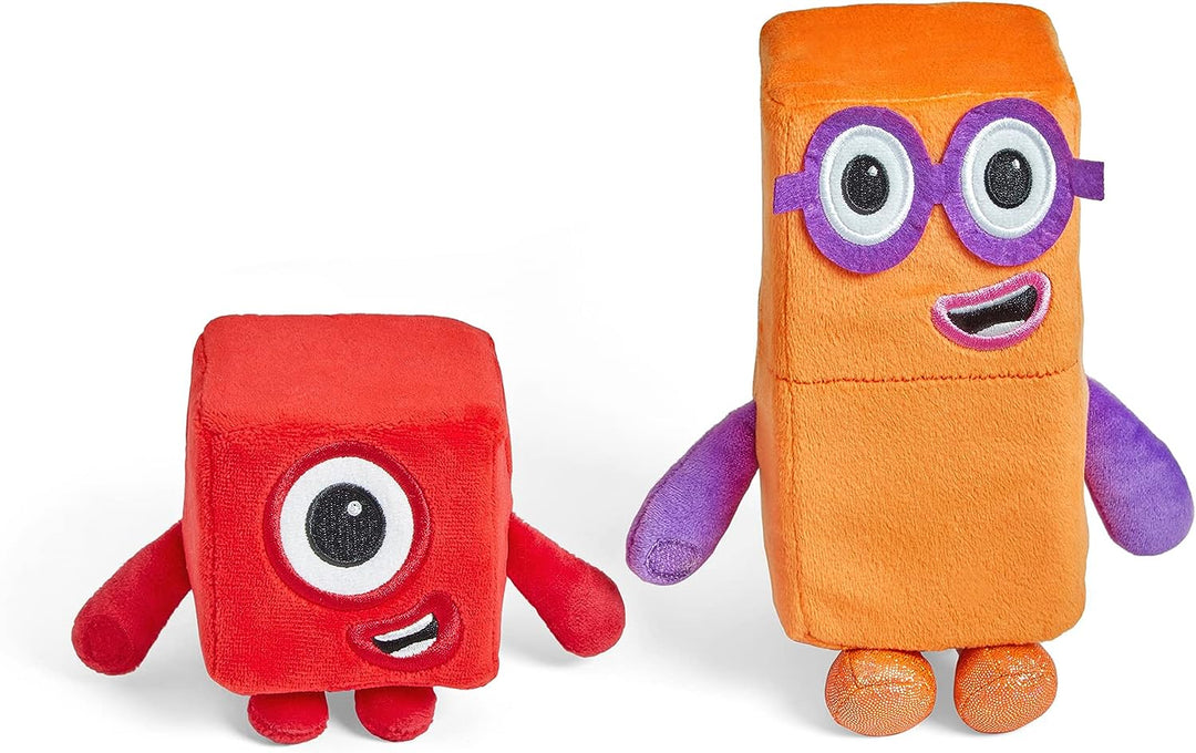 Learning Resources HM94554-UK One and Two Playful Pals, Numberblocks Plush Squishy Soft Tactile Toys