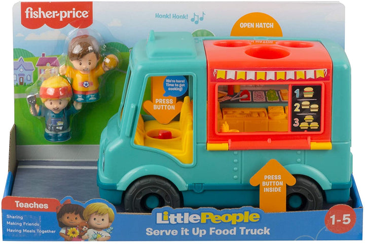 Fisher-Price GYF65 Little People Serve It Up Burger Truck, Multicolor, 17.8 cm*2