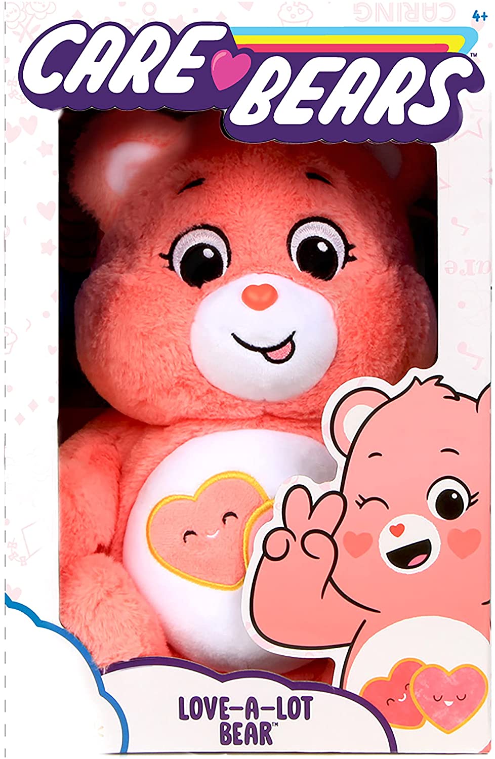 Care Bears 22084 14 Inch Medium Plush Love-A-Lot Bear, Collectable Cute Plush Toy, Cuddly Toys for Children, Soft Toys for Girls and Boys, Cute Teddies Suitable for Girls and Boys Aged 4 Years +