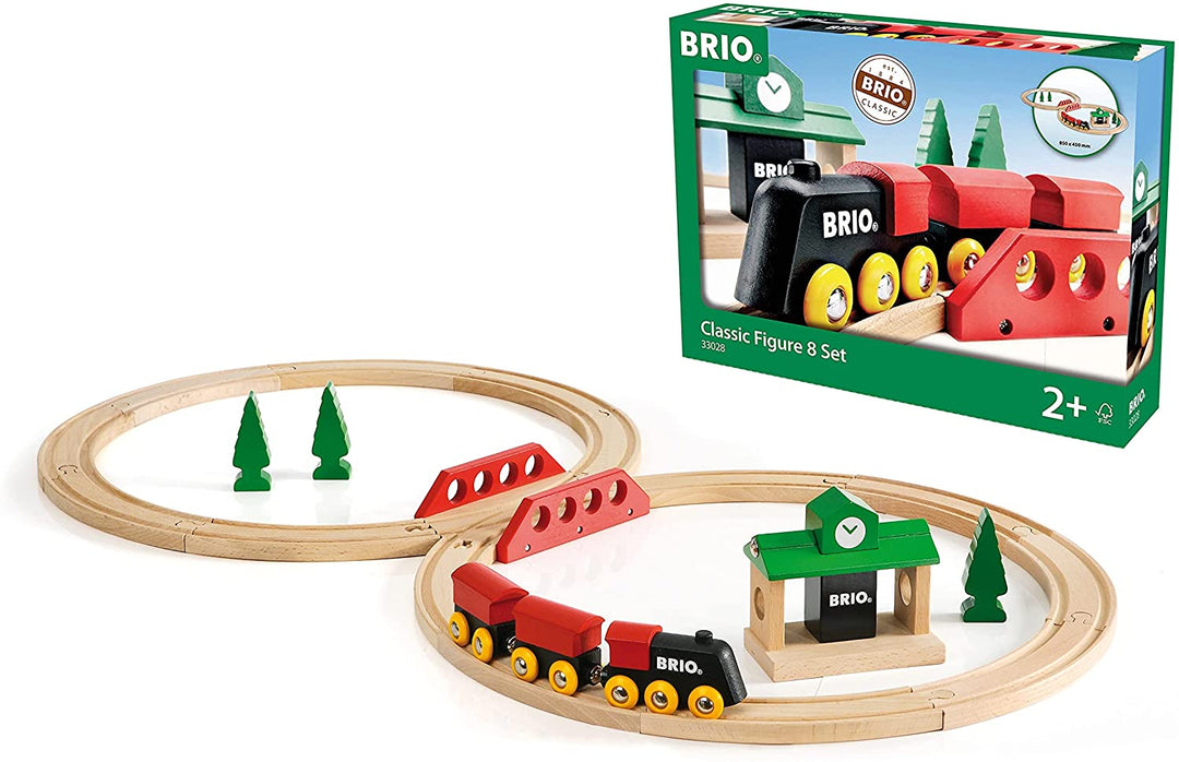 BRIO Classic Figure of 8 Set Train Set Toddler Toy for Kids 2 Years Up - Compatible with all BRIO Railway Sets & Accessories