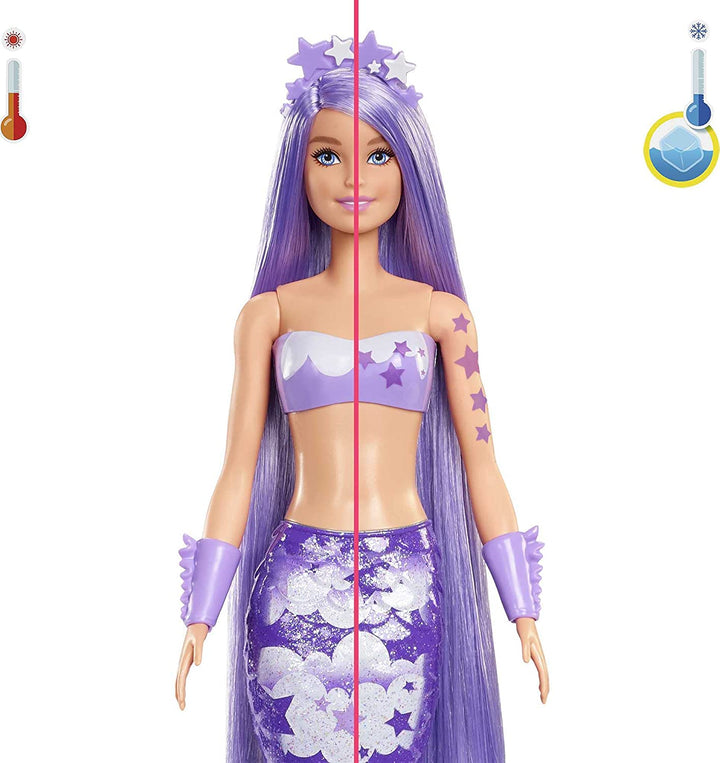 Barbie Colour Reveal Mermaid Doll - Metallic Blue with Rainbows - 7 Surprises (HCC46)