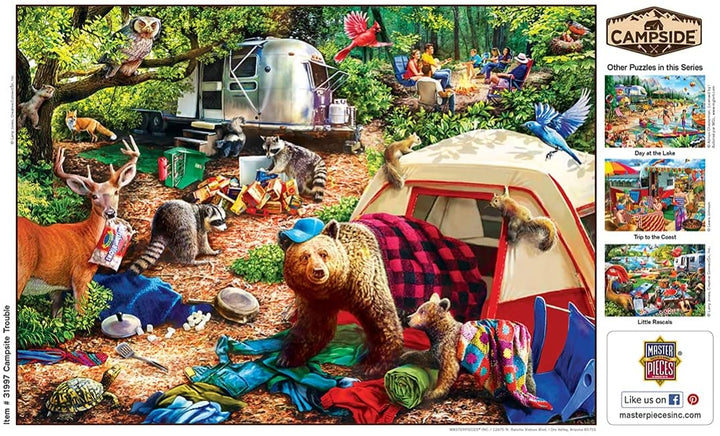 300 Piece Jigsaw Puzzle for Adult, Family, Or Kids - Campsite Trouble by Masterp