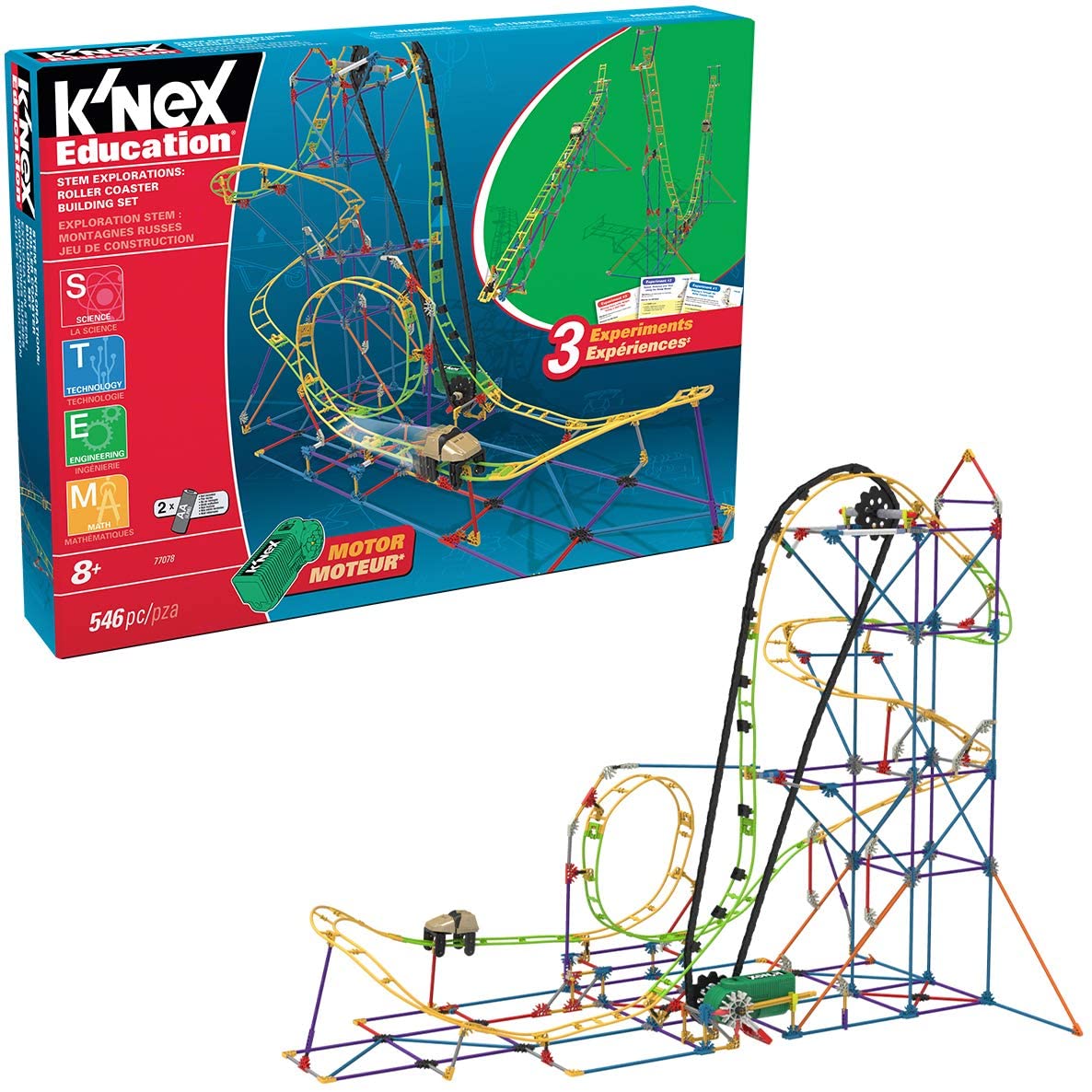 K"nex STEM Explorations Roller Coaster Building Set - Motorized Educational Playset for Ages 8+