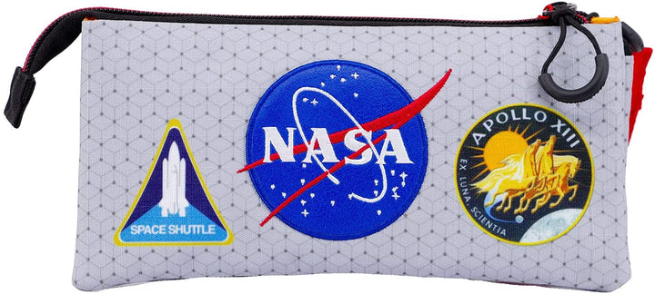 NASA Houston-Triple HS Pencil Case, Grey