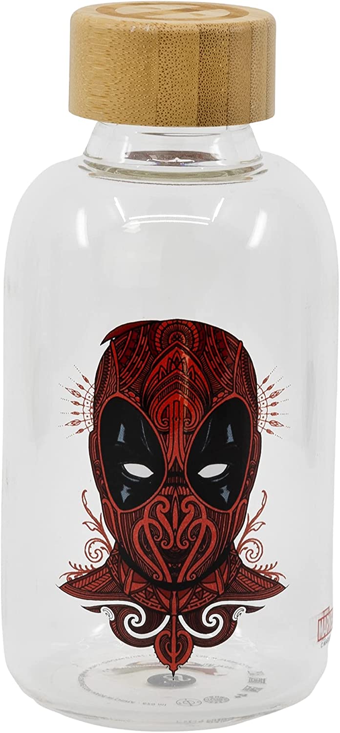 SMALL GLASS BOTTLE - DEADPOOL