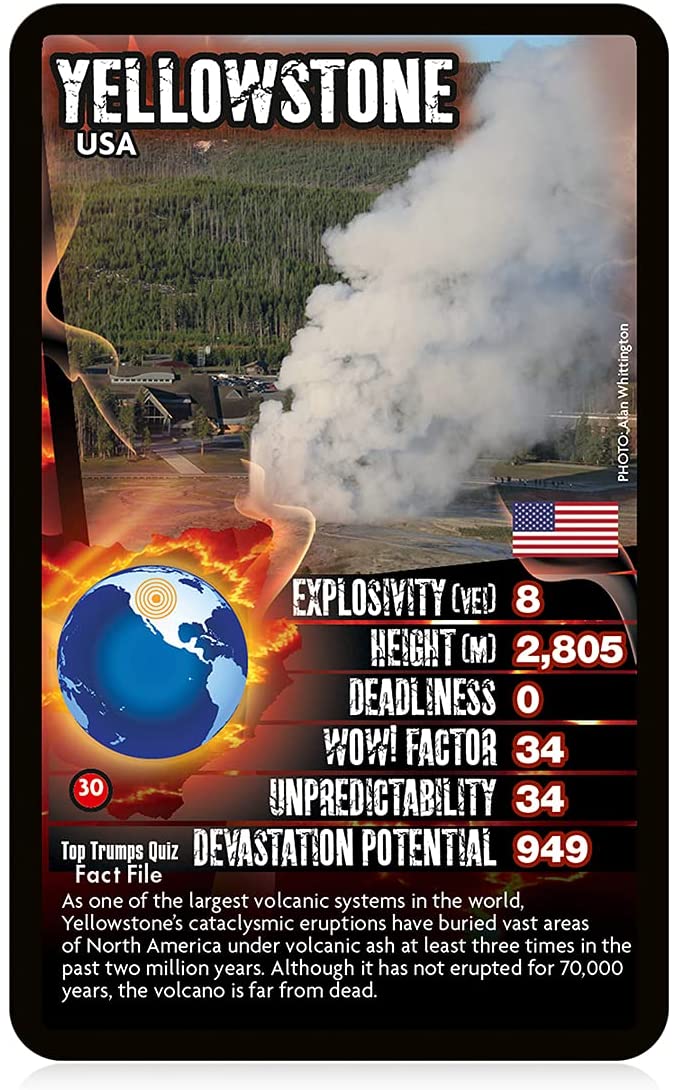 Volcanoes Top Trumps Card Game