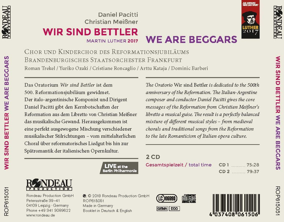 Pacitti:We Are Beggars [Various] [Rondeau Production: ROP615051] [Audio CD]