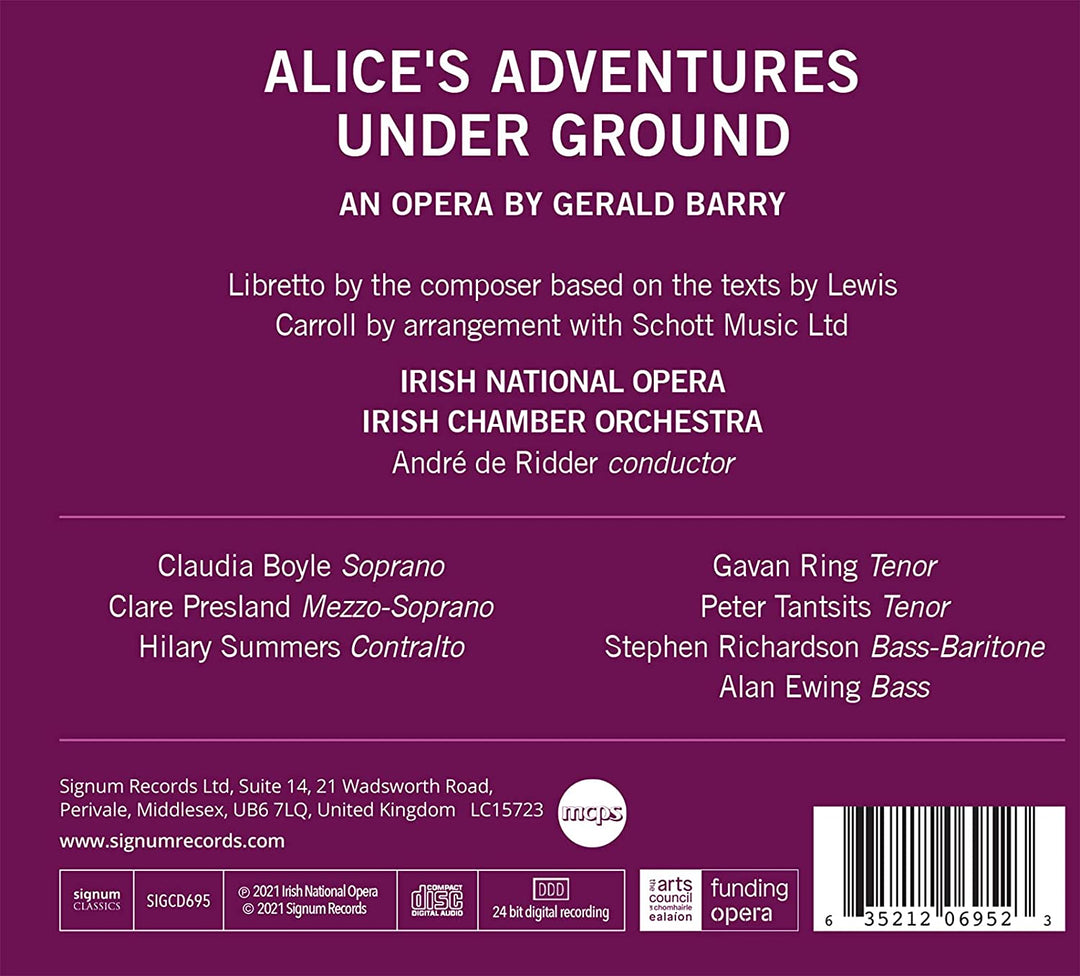 Boyle - Gerald Barry: Alice's Adventures Under Ground [Audio CD]