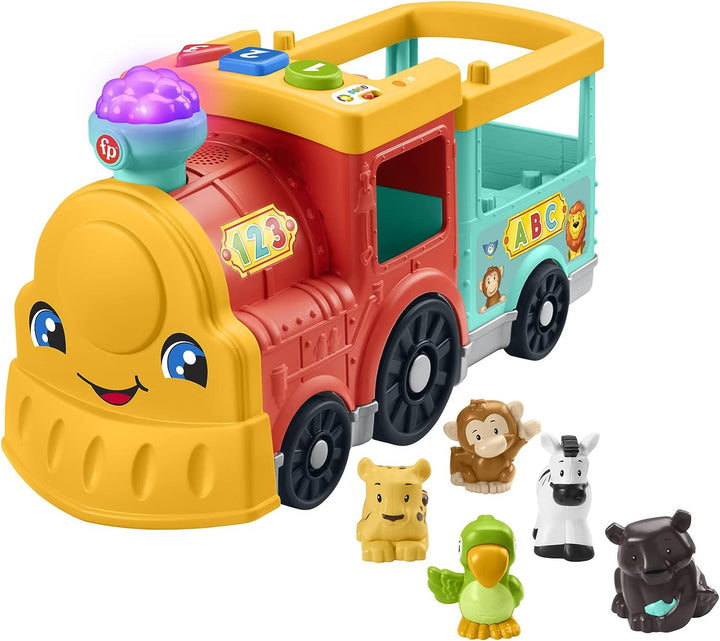 Fisher-Price Little People Big ABC Animal Train, push-along toy vehicle with lights