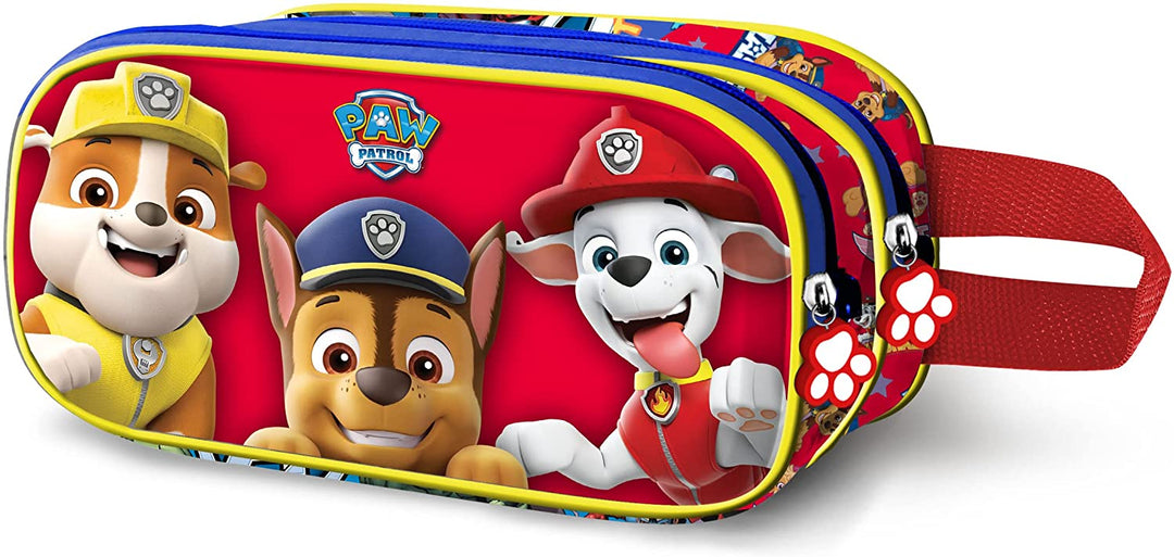 Paw Patrol Guys-3D Double Pencil Case, Red