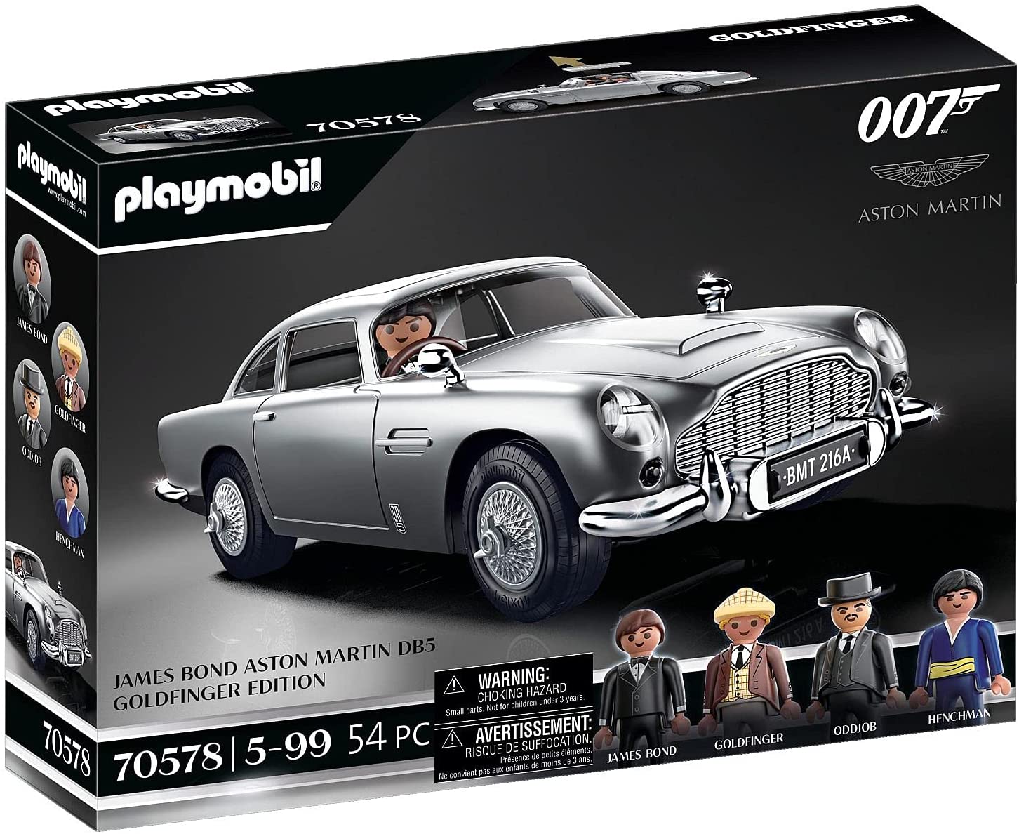 PLAYMOBIL James Bond Aston Martin DB5 - Goldfinger Edition (70578) - Action Vehicle Playset