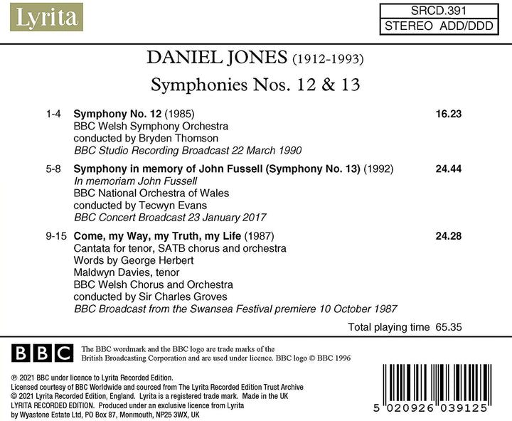 Daniel Jones: Symphonies Nos. 12 & 13 [Audio CD]