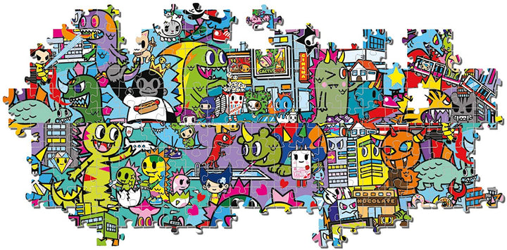 Clementoni - 39568 - Disney Panorama Collection - Tokidoki - 1000 pieces - Made in Italy - jigsaw puzzles for adults