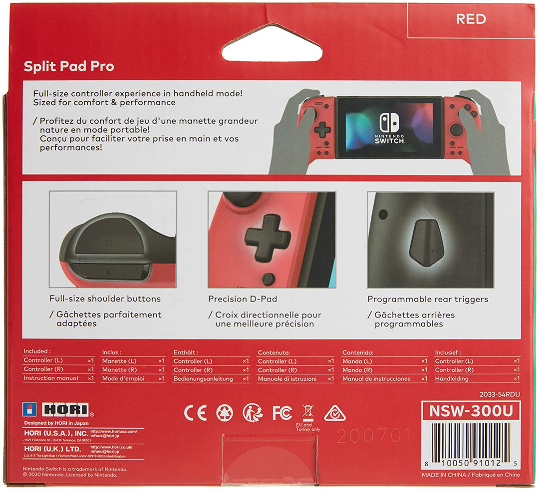Hori Split Pad Pro (rojo) para Nintendo Switch