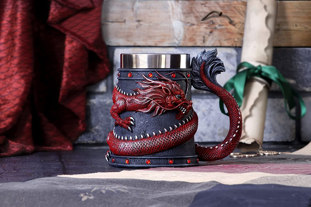 Nemesis Now Dragon Coil Tankard, Red, 16cm