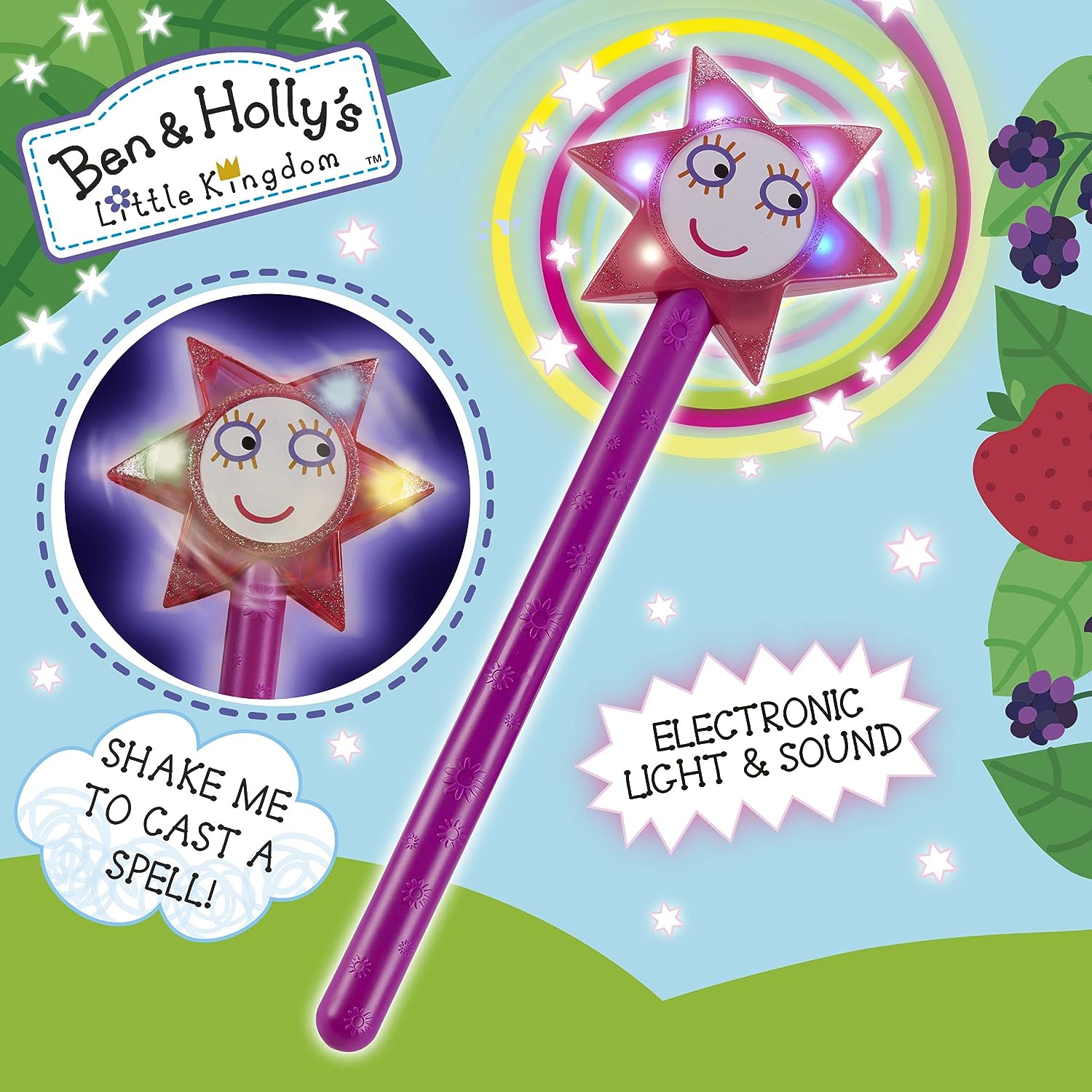 Ben &amp; Holly Sparkle &amp; Spell Wand – Interaktiver Leuchtstab mit Geräuschen und 3 Spielmodi für Kinder ab 3 Jahren 4