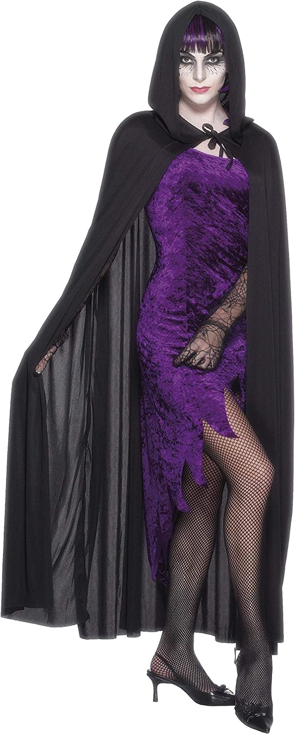 Smiffys Cape Hooded Vampire Costume - Black