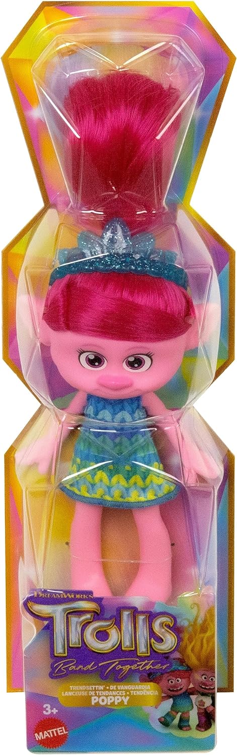 ?DreamWorks Trolls Band Together Trendsettin’ Fashion Doll, Queen Poppy with Vibrant Hair & Accessory