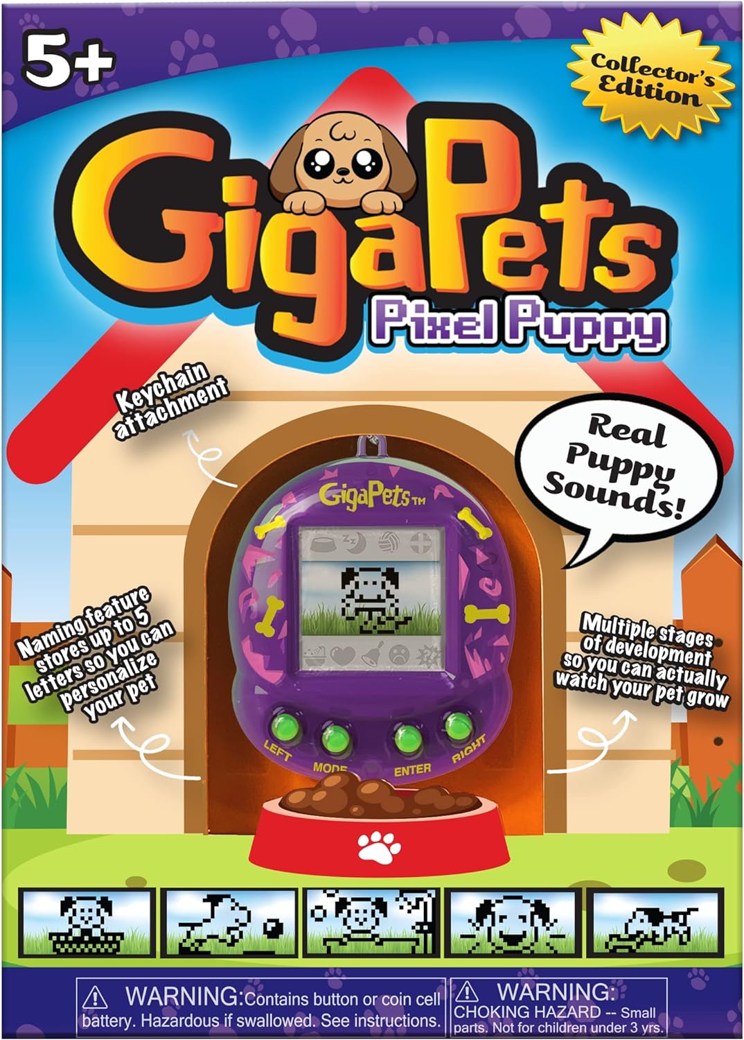 Giga Pets Puppy Dog Virtual Pet Toy - Upgraded Collector's Edition with Glossy Translucent Shell - 5 Years and Up