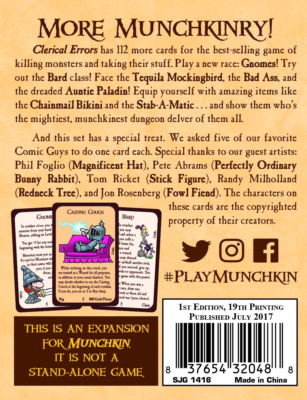 Steve Jackson Games Munchkin 3 Clerical Errors Kartenspiel-Erweiterung 3