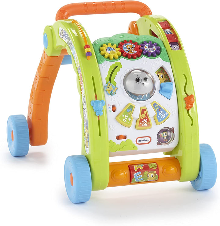 Little Tikes 3-in-1 Activity Walker-70 + Actividades, canciones y sonidos - Verde / Naranja / Blanco