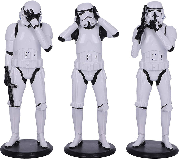 Nemesis Now Original Stormtrooper Three Wise Sci-Fi Figurines, White, 14cm