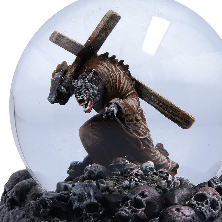 Officially Licensed Powerwolf Via Dolorosa Wolf and Crucifix Snow Globe