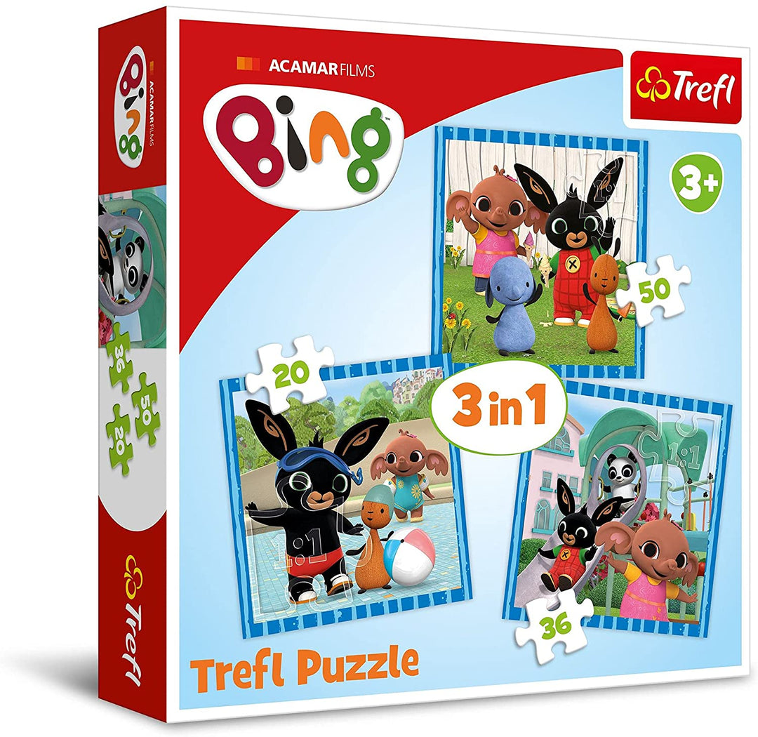 abgee 916 34851 Mit Freunden Spaß haben, Hase Bing EA von 20 bis 50 Teilen, 3 Sets, für Kinder ab 3 Jahren 3 in 1, Multicoloured