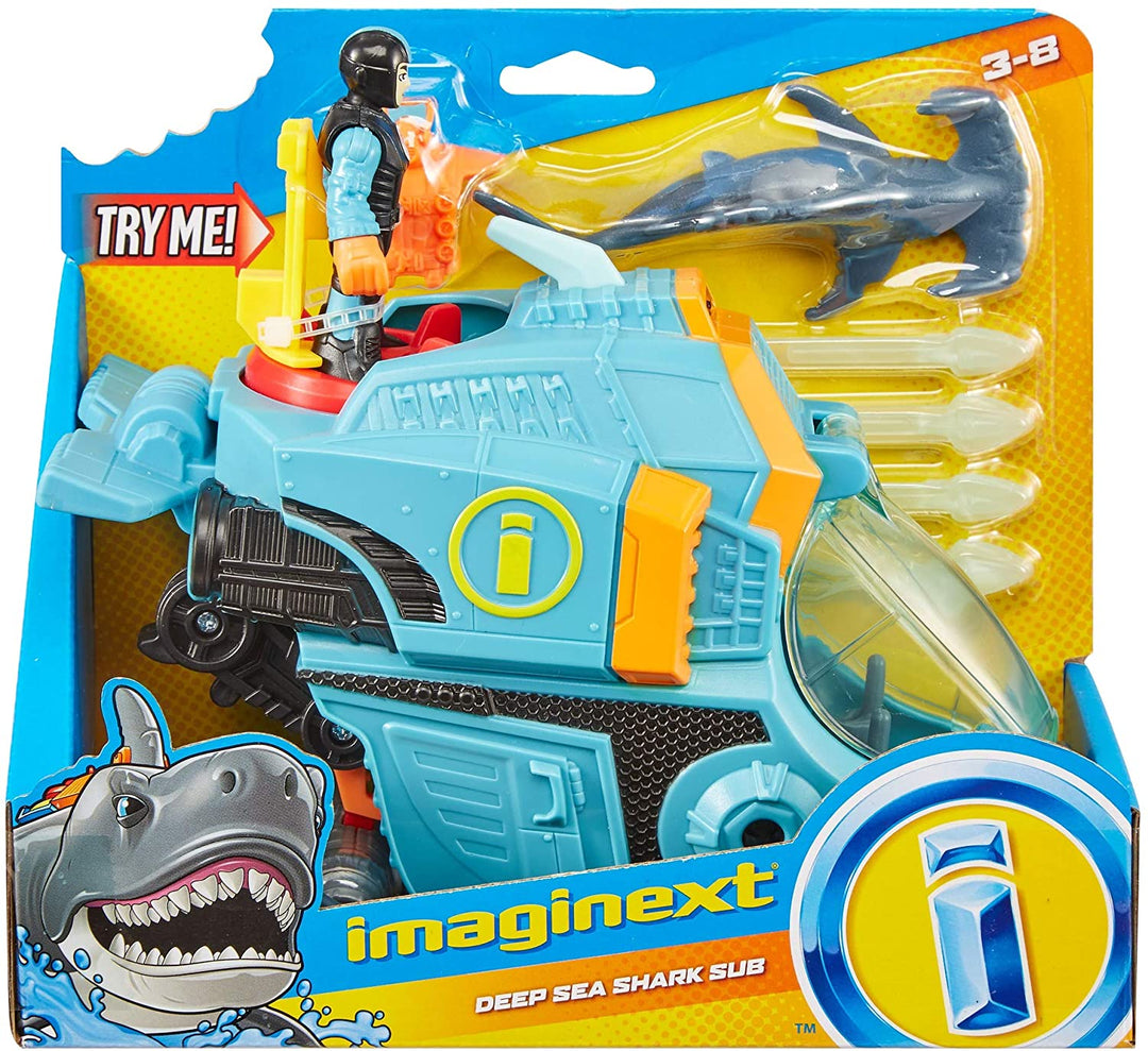 Imaginext Fisher Price Mega Bite Shark, juego de figuras con movimiento realista para niños de 3 a 8 años, multicolor