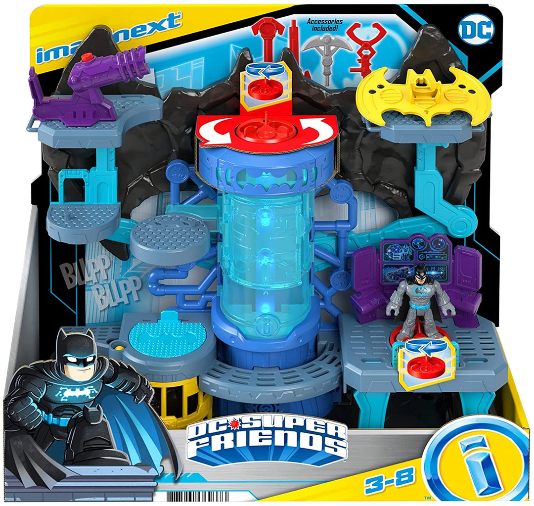 Fisher-Price Imaginext DC Super Friends Bat-Tech Batcave, juego de Batman con luces y sonidos para niños de 3 a 8 años