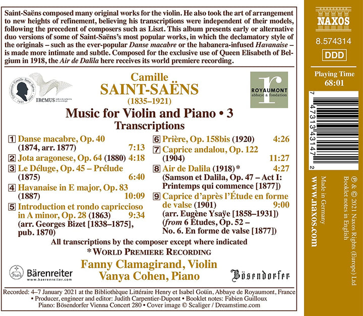 Fanny Clamagirand - Saint-Saens: Danse Macabre [Fanny Clamagirand; Vanya Cohen] [Naxos: 8574314] [Audio CD]