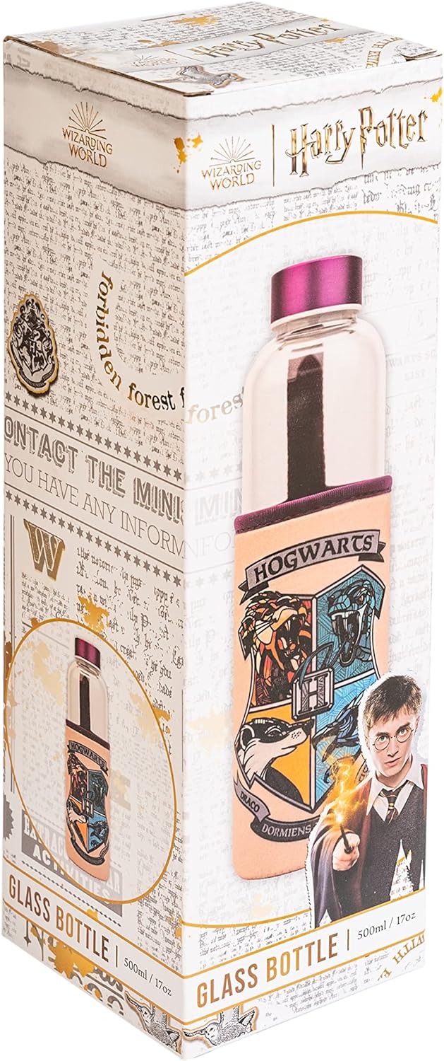 Official Harry Potter Glass Water Bottle - 500 ml, Glass Bottle