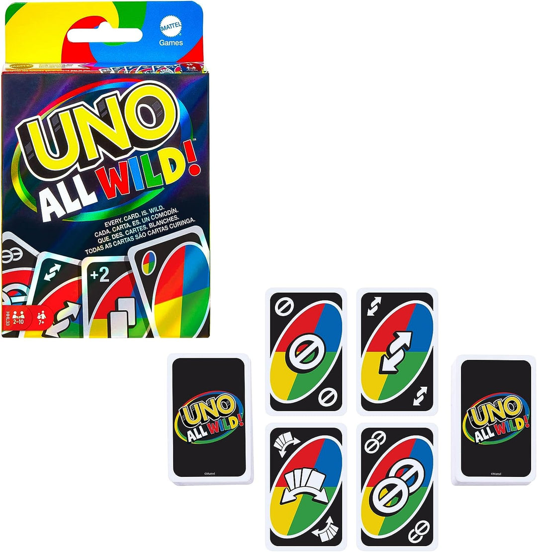 UNO All Wild Card Game with 112 Cards, Gift for Kid, Family & Adult Game Night for Players 7 Years