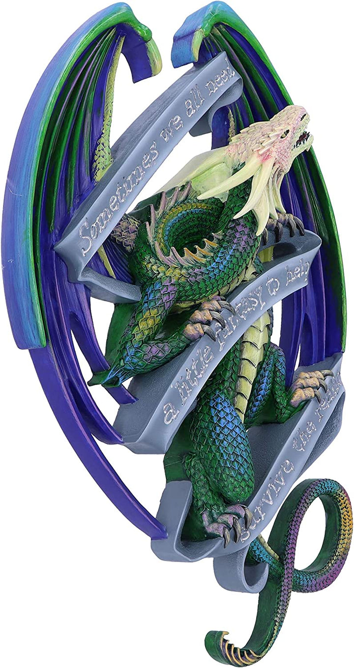 Nemesis Now Anne Stokes Sometimes Rainbow Dragon Scroll Wall Plaque, 33cm