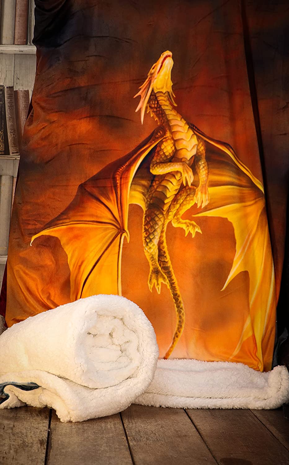 Nemesis Now - Anne Stokes Solstice Dragon Throw 160cm Orange 3
