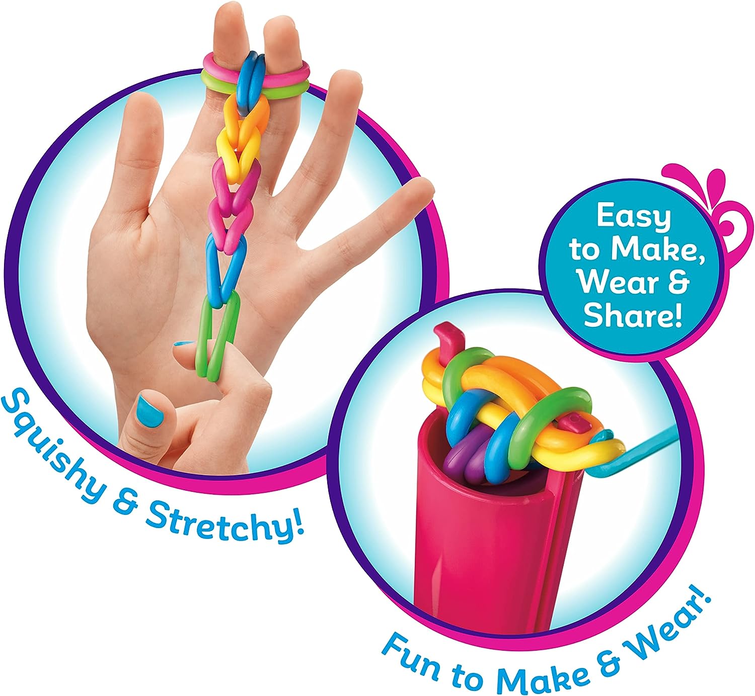 Shimmer and Sparkle Squish Magic Bubble Loom Making Kit - Rainbow Bright Sensory Craft for Kids 3