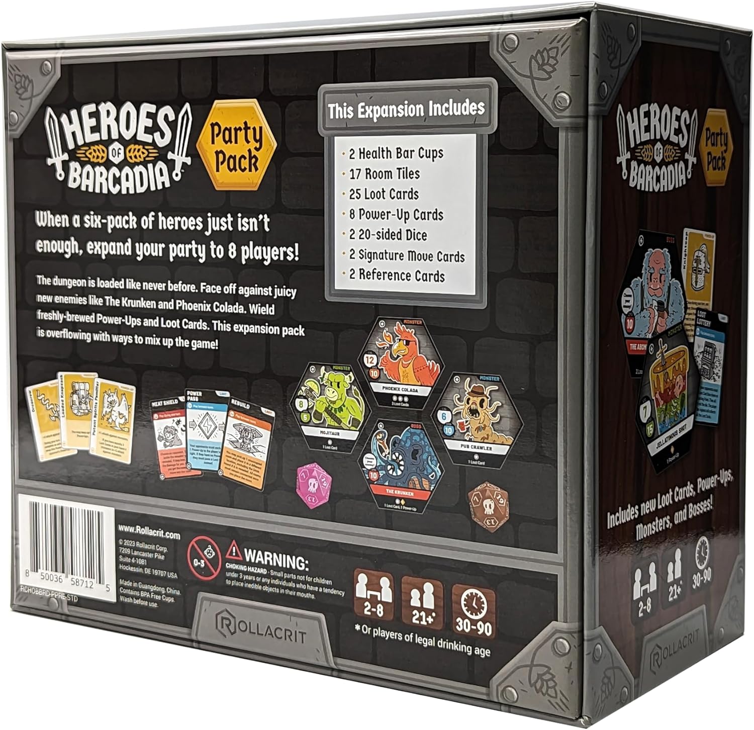 Heroes of Barcadia Party Pack Expansion for Rollacrit Corp Drinking Dungeon Game 7