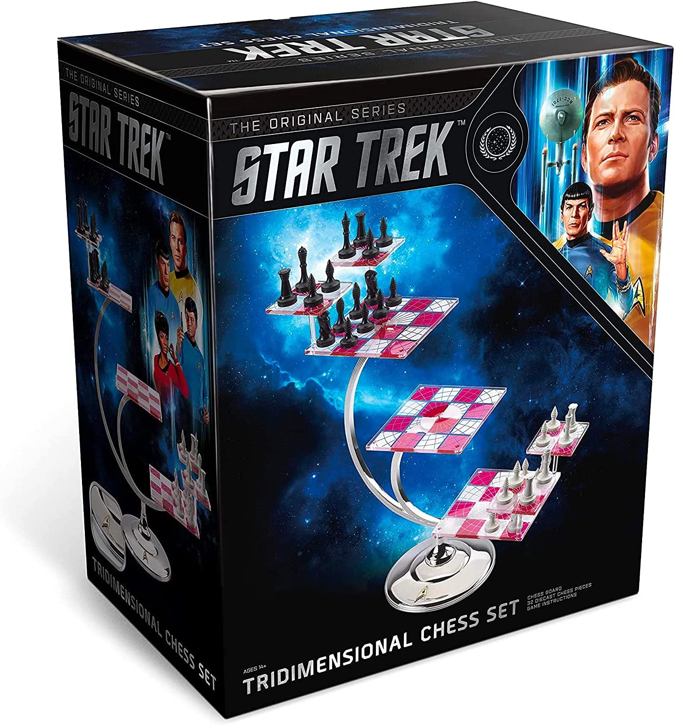 The Noble Collection Star Trek Tri-Dimensional Chess Set Replica with Acrylic Boards & Rule Book