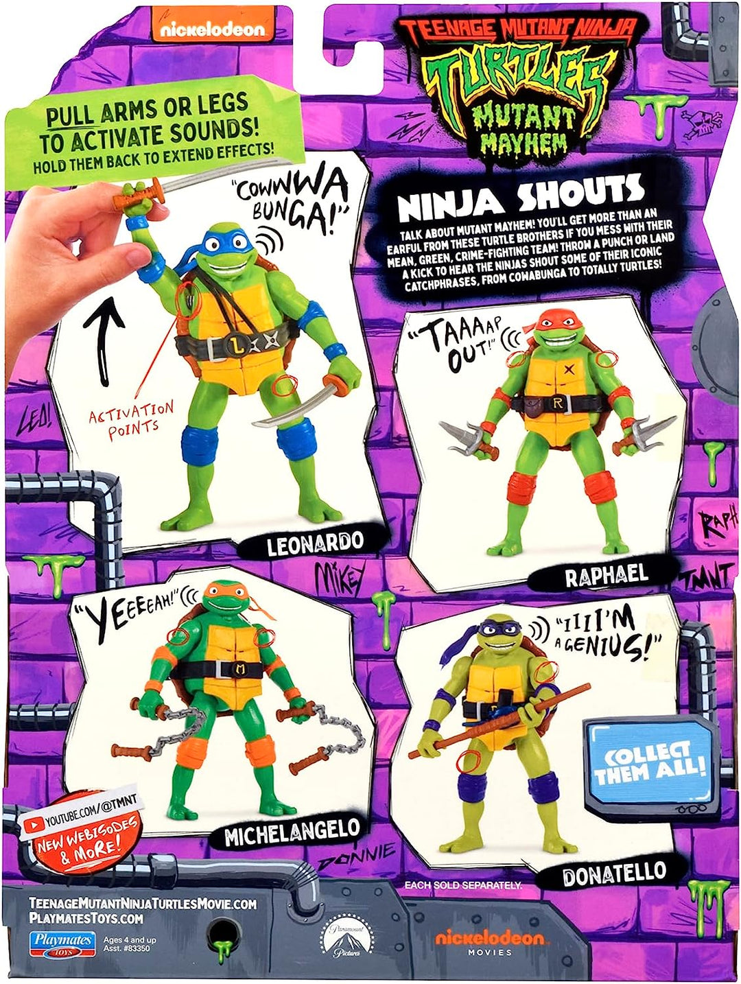 Teenage Mutant Ninja Turtles 83353CO Michaelangelo Mutant Mayhem 5.5-Inch Michelangelo Deluxe Ninja Shouts Figure