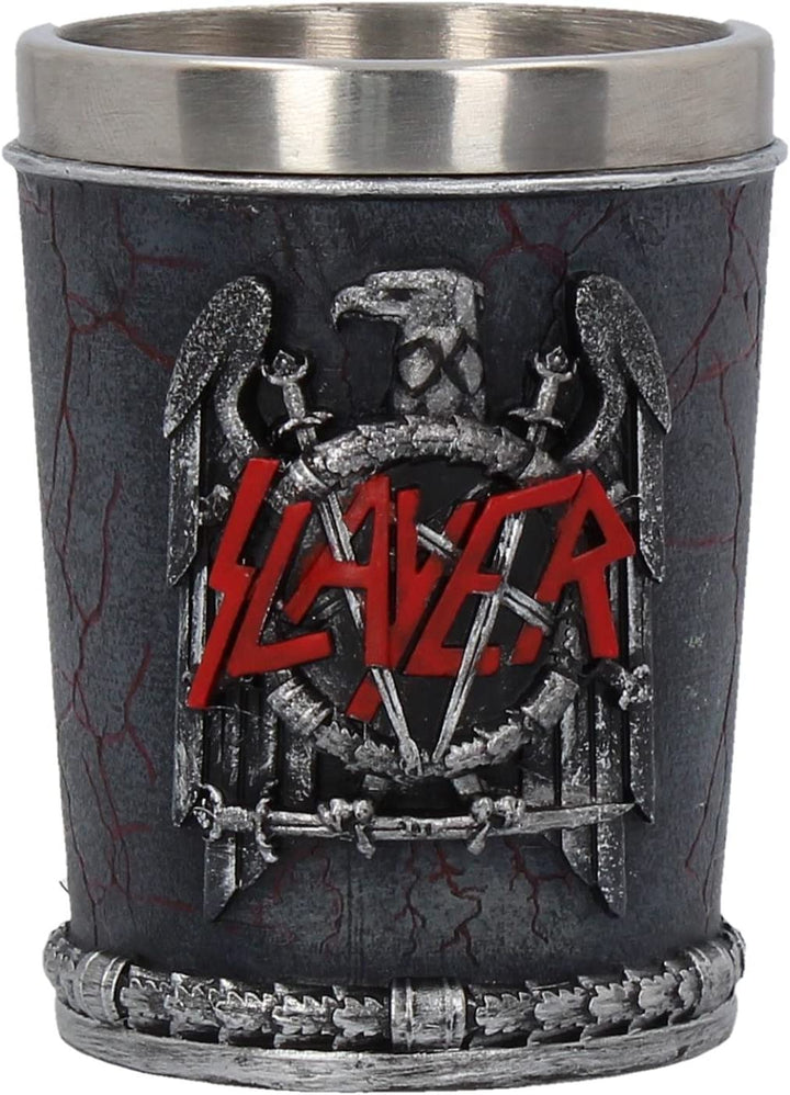 Nemesis Now B4132M8 Slayer Shot Glass 7cm Black, Resin w/Stainless Steel Insert